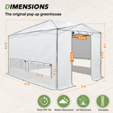 8x6/12x8 Portable Walk - in Greenhouse, Woven PE Top, White - Eagle Peak Custom Canopy Tent