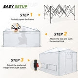 8x6/12x8 Portable Walk - in Greenhouse, Woven PE Top, White - Eagle Peak Custom Canopy Tent