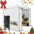 8x6/12x8 Portable Walk - in Greenhouse, Woven PE Top, White - Eagle Peak Custom Canopy Tent