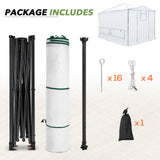 8x6/12x8 Portable Walk - in Greenhouse, Woven PE Top, White - Eagle Peak Custom Canopy Tent