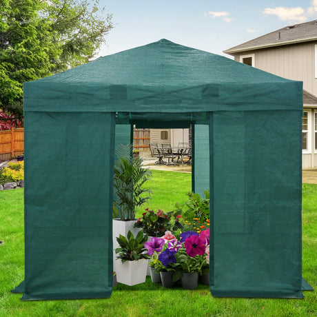 8x6/8x12/10x10 Walk in Shade Cloth Cover Greenhouse Gable Roof Gardening Green House with Mesh Cover - Eagle Peak Custom Canopy Tent