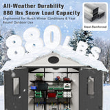 8x6/8x8 Resin Outdoor Storage Shed,Weatherproof Garden Shed - Eagle Peak Custom Canopy Tent