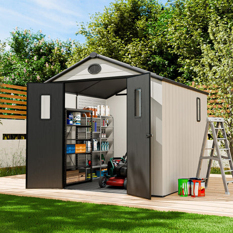 8x6/8x8 Resin Outdoor Storage Shed,Weatherproof Garden Shed - Eagle Peak Custom Canopy Tent