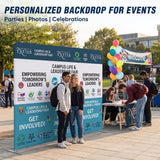 8x7.5 FT/10x7.5 FT/20x7.5 FT Custom Tension Fabric Trade Show Backdrop with Stand - Eagle Peak®