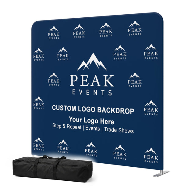8x7.5 FT/10x7.5 FT/20x7.5 FT Custom Tension Fabric Trade Show Backdrop with Stand - Eagle Peak®