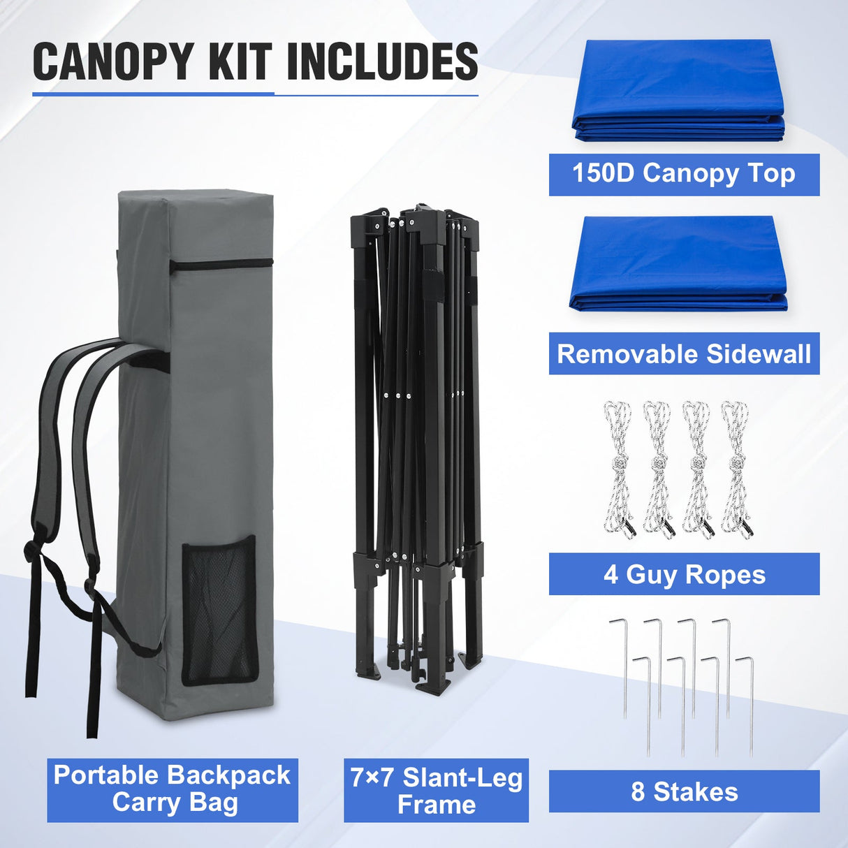 8x8 Pop Up Canopy Tent with Extended Eaves & Sidewall - Eagle Peak Custom Canopy Tent