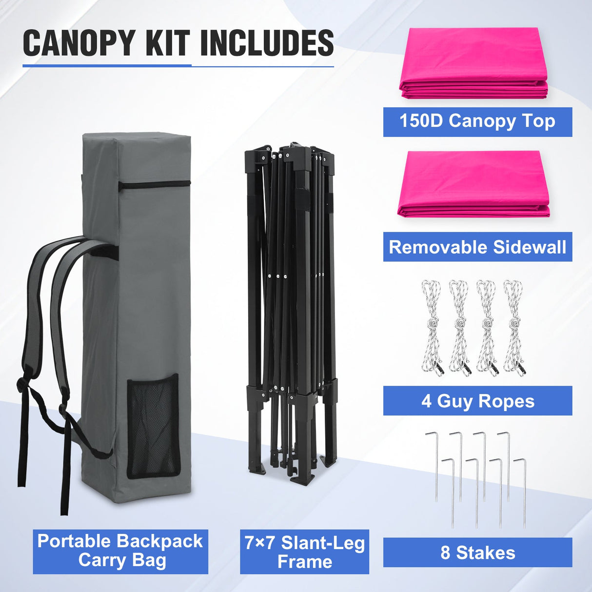 8x8 Pop Up Canopy Tent with Extended Eaves & Sidewall - Eagle Peak Custom Canopy Tent