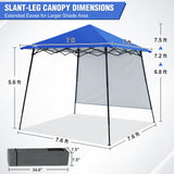 8x8 Pop Up Canopy Tent with Extended Eaves & Sidewall - Eagle Peak Custom Canopy Tent