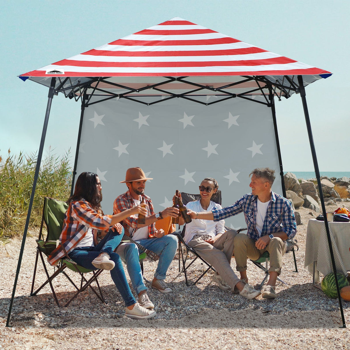 8x8 Pop Up Canopy Tent with Extended Eaves & Sidewall - Eagle Peak Custom Canopy Tent