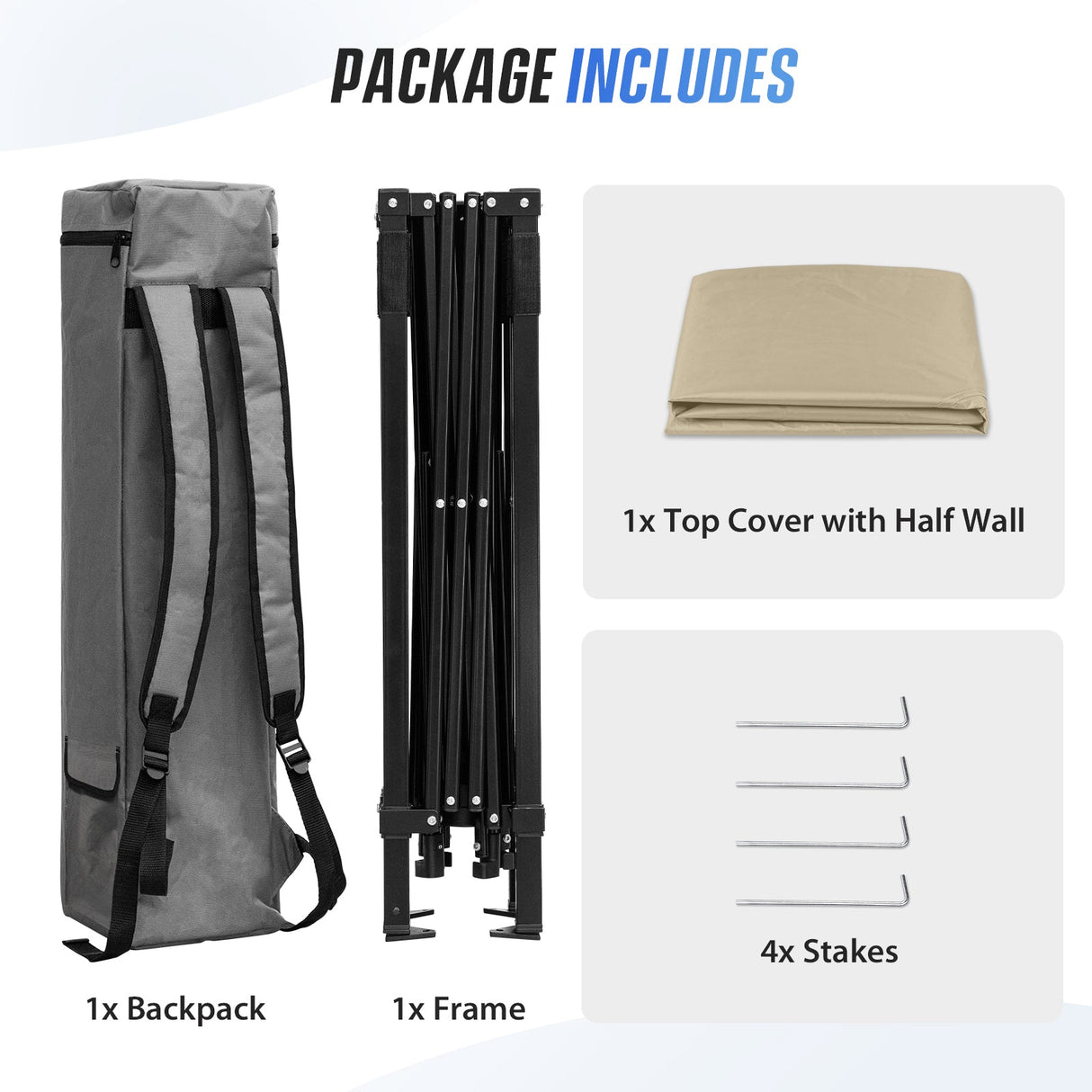 8x8 Pop Up Canopy Tent with Sidewall,8x8 Base 6x6 Top - Eagle Peak®