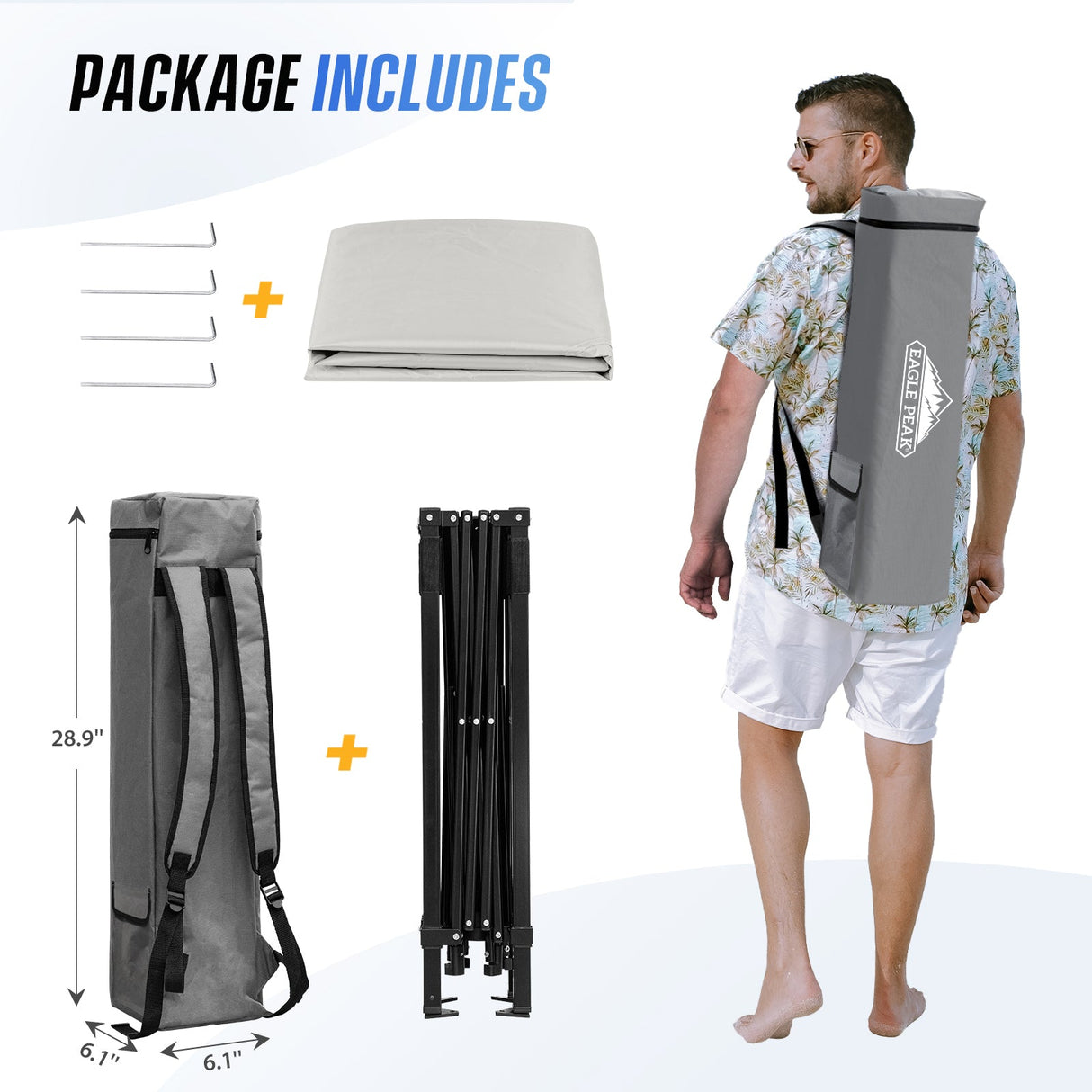 8x8 Pop Up Canopy Tent with Sidewall,8x8 Base 6x6 Top - Eagle Peak Custom Canopy Tent