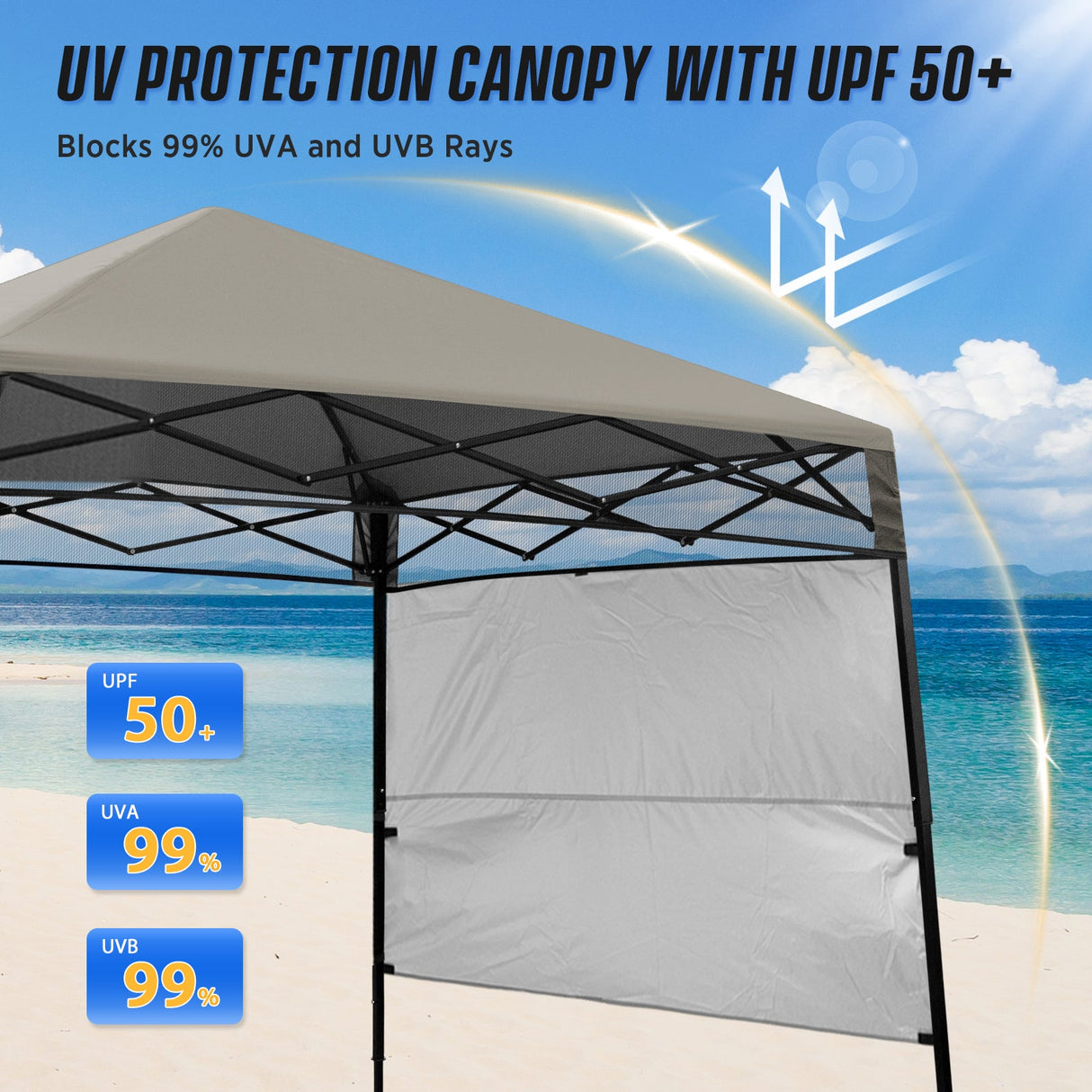 8x8 Pop Up Canopy Tent with Sidewall,8x8 Base 6x6 Top - Eagle Peak Custom Canopy Tent