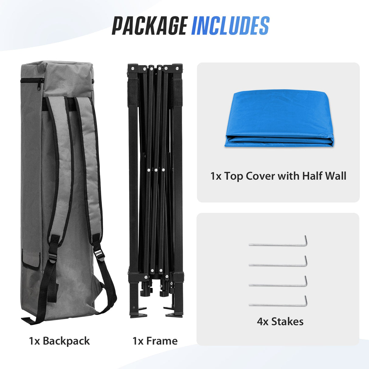 8x8 Pop Up Canopy Tent with Sidewall,8x8 Base 6x6 Top - Eagle Peak®