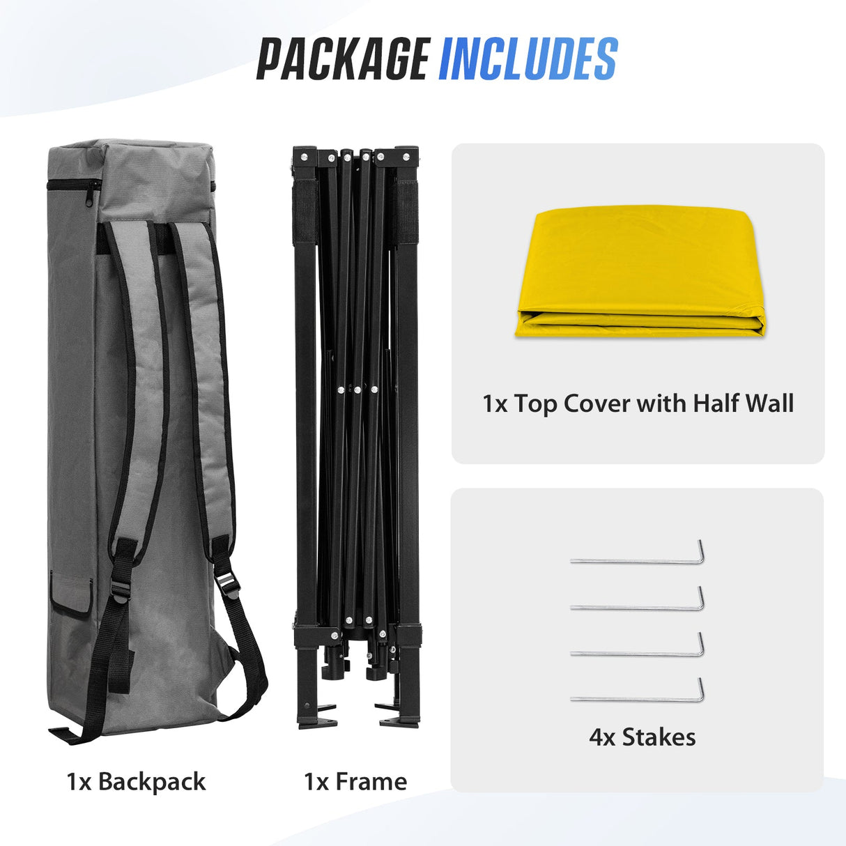 8x8 Pop Up Canopy Tent with Sidewall,8x8 Base 6x6 Top - Eagle Peak®