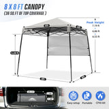 8x8 Pop Up Canopy Tent with Sidewall,8x8 Base 6x6 Top - Eagle Peak®