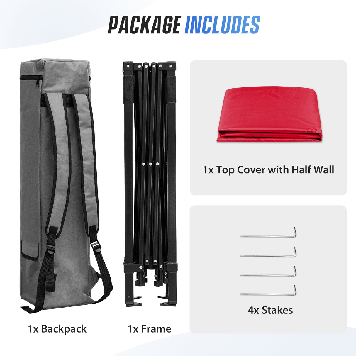 8x8 Pop Up Canopy Tent with Sidewall,8x8 Base 6x6 Top - Eagle Peak®