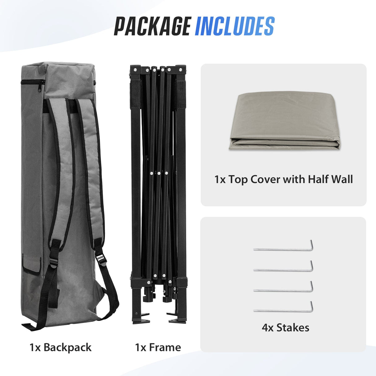 8x8 Pop Up Canopy Tent with Sidewall,8x8 Base 6x6 Top - Eagle Peak®