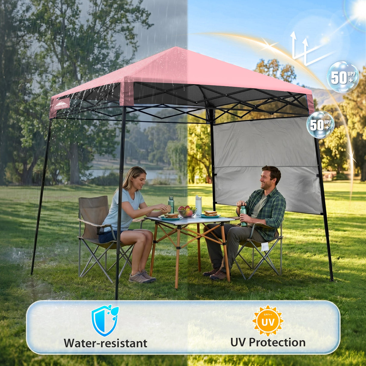 8x8 Pop Up Canopy Tent with Sidewall,8x8 Base 6x6 Top - Eagle Peak®