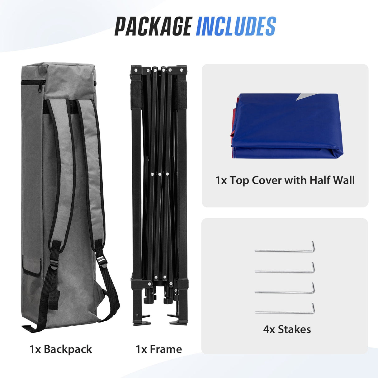 8x8 Pop Up Canopy Tent with Sidewall,8x8 Base 6x6 Top - Eagle Peak®