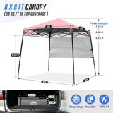 8x8 Pop Up Canopy Tent with Sidewall,8x8 Base 6x6 Top - Eagle Peak®