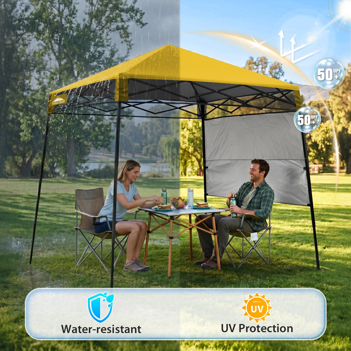 8x8 Pop Up Canopy Tent with Sidewall,8x8 Base 6x6 Top - Eagle Peak®
