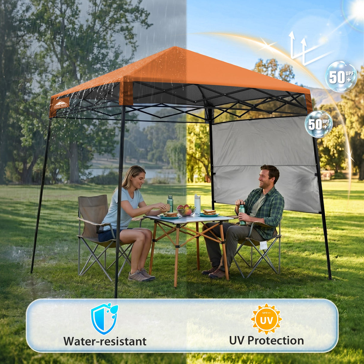 8x8 Pop Up Canopy Tent with Sidewall,8x8 Base 6x6 Top - Eagle Peak®