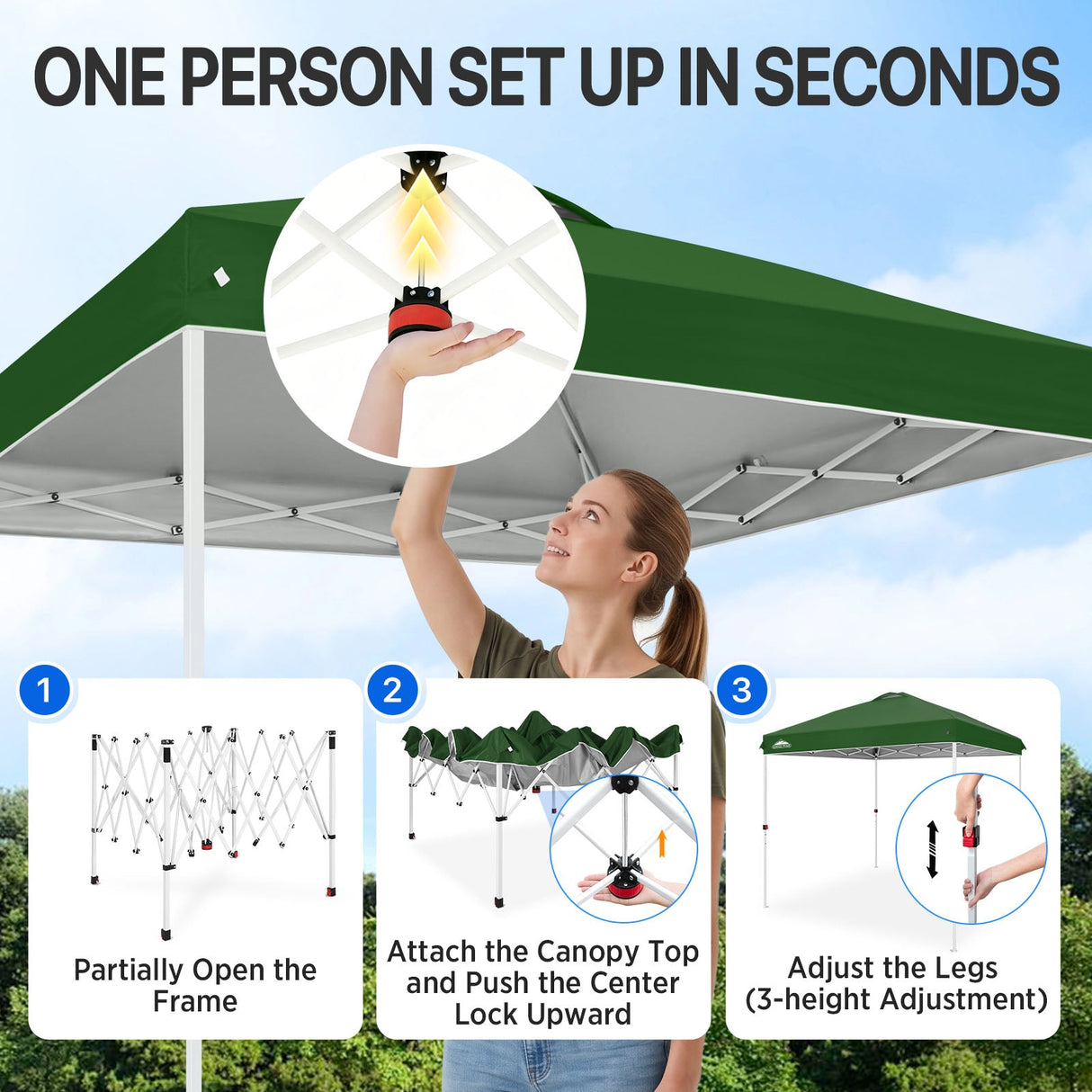 8x8 Pop Up Straight Leg Canopy - Eagle Peak