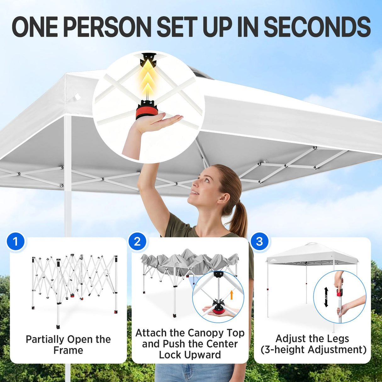 8x8 Pop Up Straight Leg Canopy - Eagle Peak