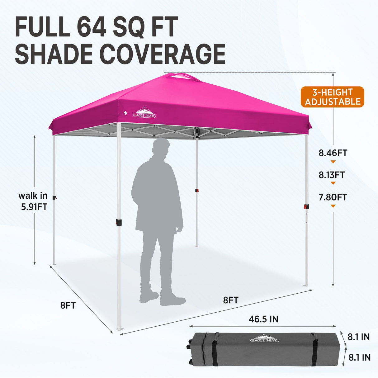 8x8 Pop Up Straight Leg Canopy - Eagle Peak