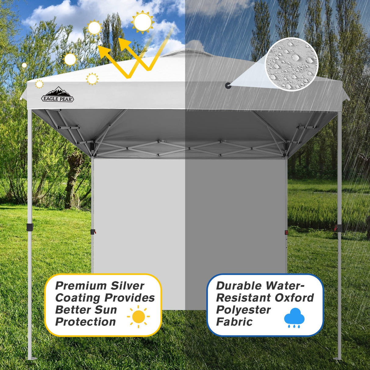 8x8 Pop Up Straight Leg Canopy with Sidewall - Eagle Peak®