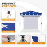 8x8 Pop Up Straight Leg Canopy with Sidewall - Eagle Peak®