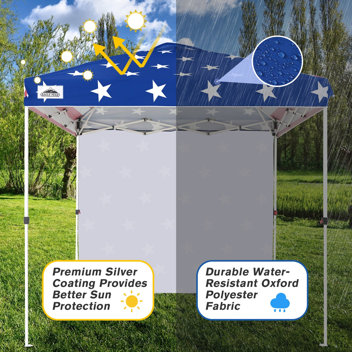 8x8 Pop Up Straight Leg Canopy with Sidewall - Eagle Peak®