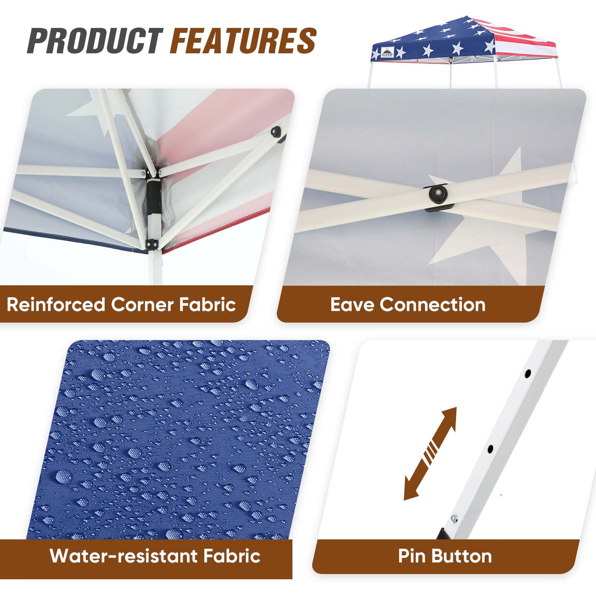 8x8 Slant Leg Pop - up Canopy Tent, Shelter 8x8 Base 6x6 Top - Eagle Peak Custom Canopy Tent