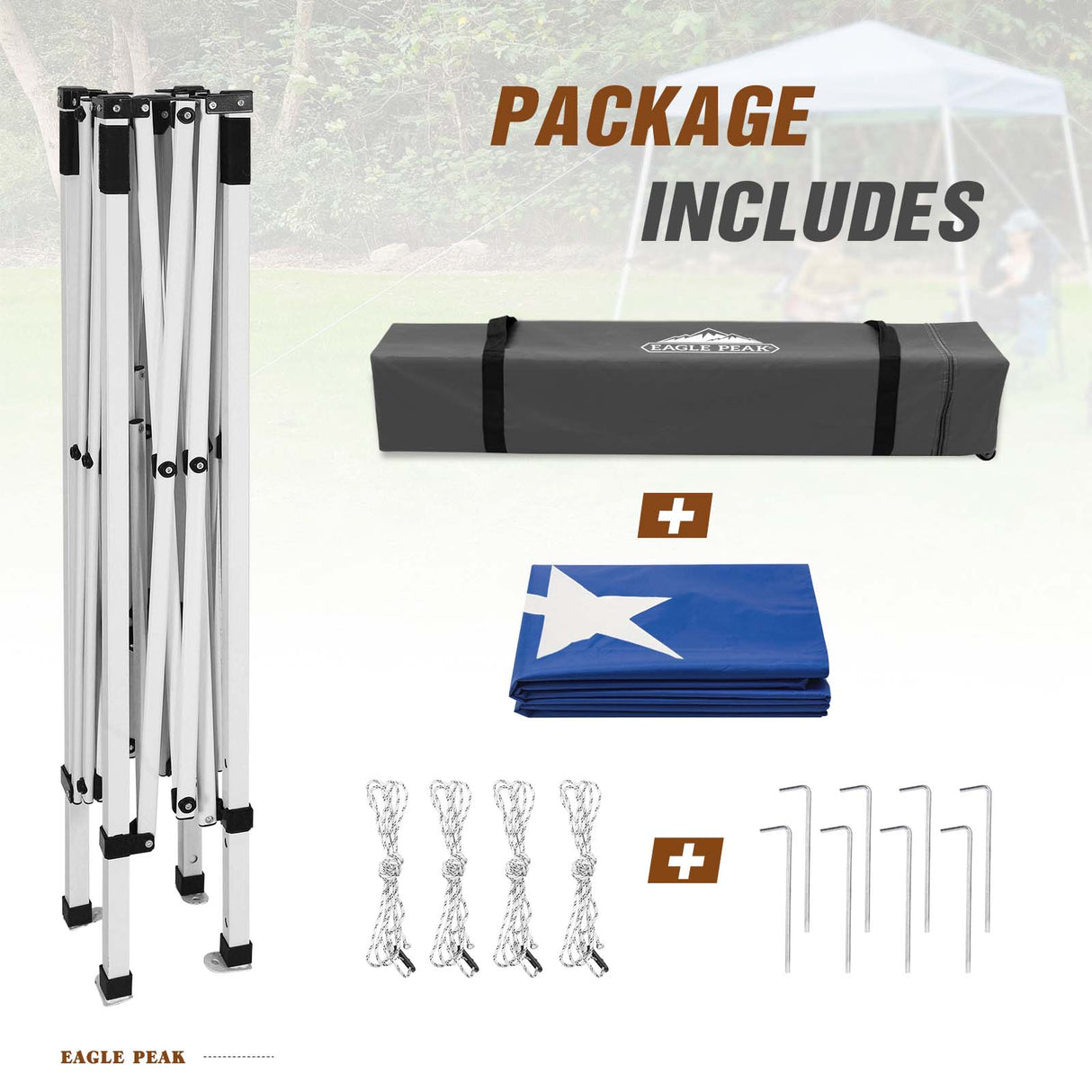 8x8 Slant Leg Pop - up Canopy Tent, Shelter 8x8 Base 6x6 Top - Eagle Peak Custom Canopy Tent