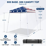 8x8 Slant Leg Pop-up Canopy Tent, Shelter 8x8 Base 6x6 Top - Eagle Peak®