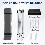 8x8 Slant Leg Pop-up Canopy Tent, Shelter 8x8 Base 6x6 Top - Eagle Peak®