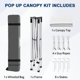 8x8 Slant Leg Pop-up Canopy Tent, Shelter 8x8 Base 6x6 Top - Eagle Peak®
