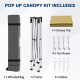 8x8 Slant Leg Pop-up Canopy Tent, Shelter 8x8 Base 6x6 Top - Eagle Peak®