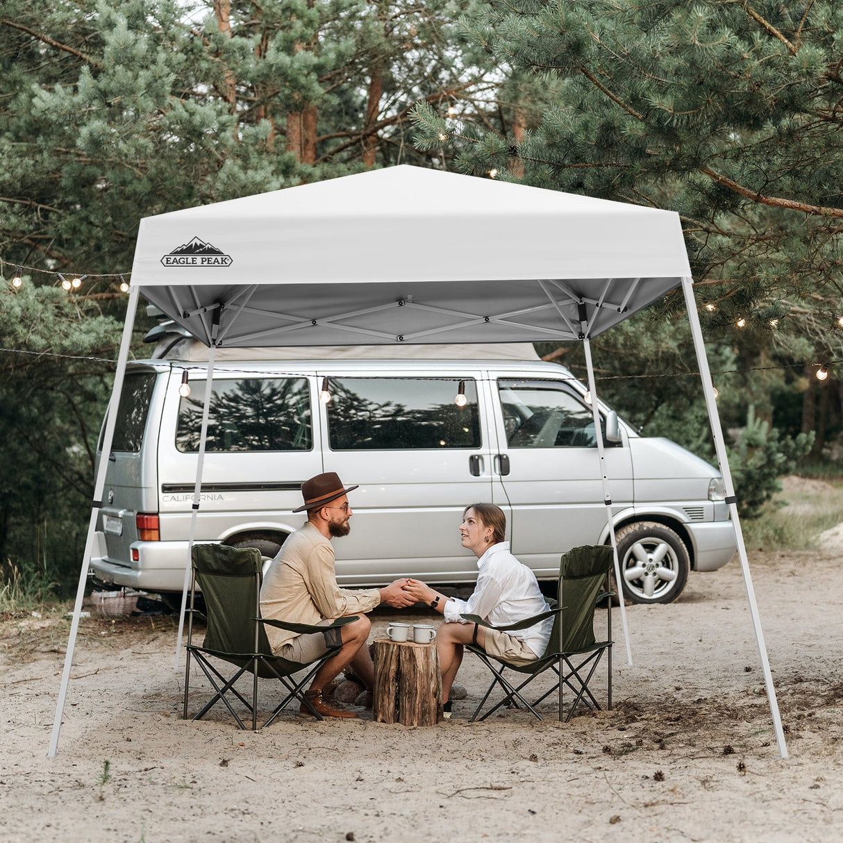 8x8 Slant Leg Pop - up Canopy Tent, Shelter 8x8 Base 6x6 Top - Eagle Peak Custom Canopy Tent