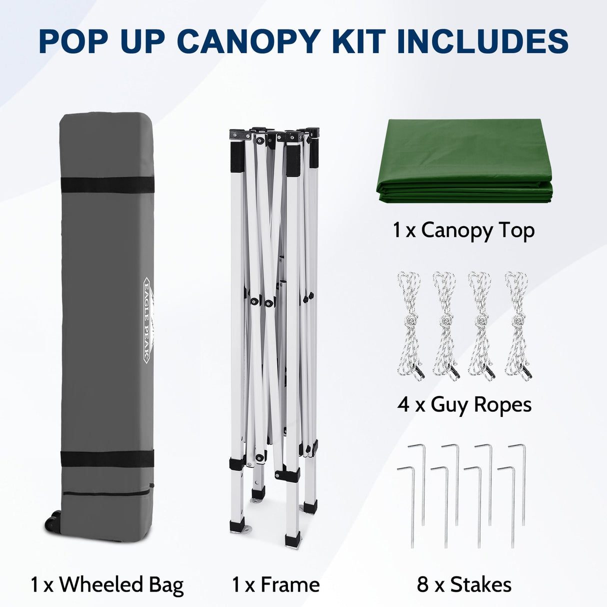8x8 Slant Leg Pop-up Canopy Tent, Shelter 8x8 Base 6x6 Top - Eagle Peak®