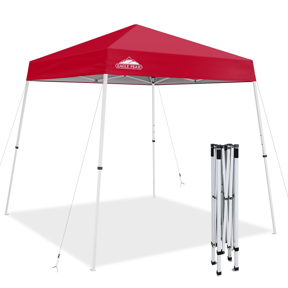 8x8 Slant Leg Pop - up Canopy Tent, Shelter 8x8 Base 6x6 Top - Eagle Peak Custom Canopy Tent