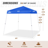 8x8 Slant Leg Pop - up Canopy Tent, Shelter 8x8 Base 6x6 Top - Eagle Peak Custom Canopy Tent