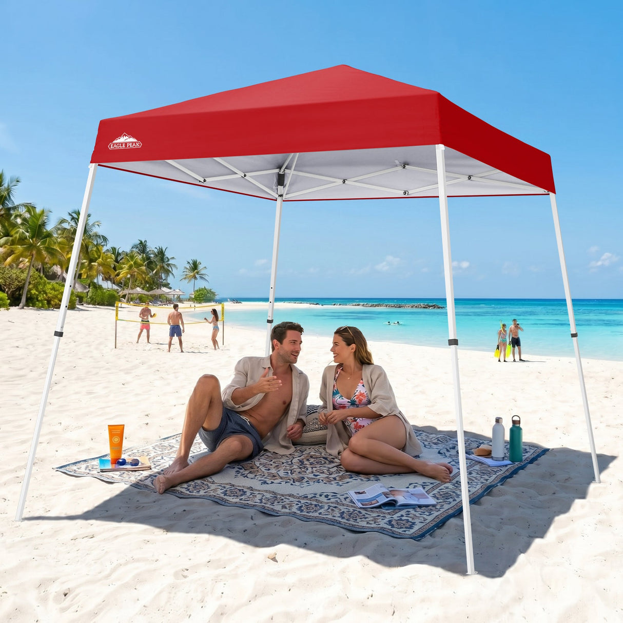 8x8 Slant Leg Pop-up Canopy Tent, Shelter 8x8 Base 6x6 Top - Eagle Peak®