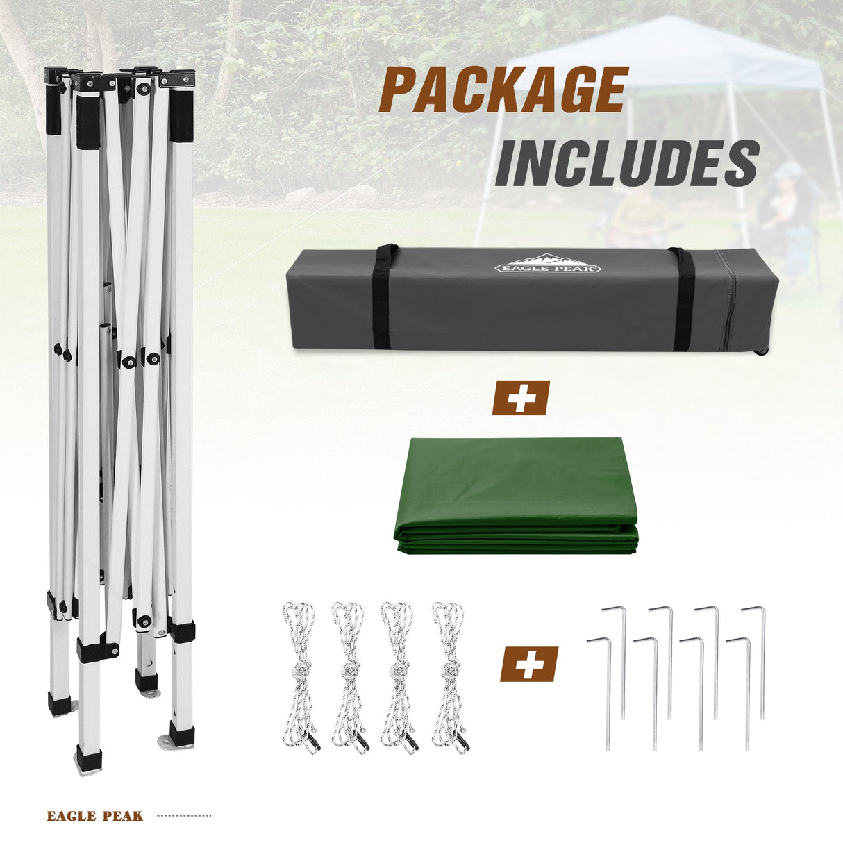 8x8 Slant Leg Pop - up Canopy Tent, Shelter 8x8 Base 6x6 Top - Eagle Peak Custom Canopy Tent