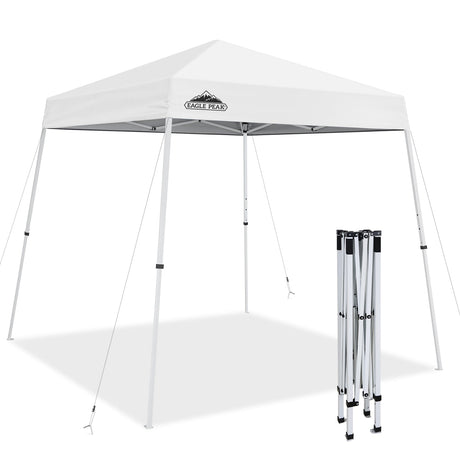 8x8 Slant Leg Pop - up Canopy Tent, Shelter 8x8 Base 6x6 Top - Eagle Peak Custom Canopy Tent