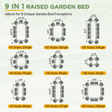9 in 1 Modular 17in Customizable Elevated Raised Garden Bed, Olive Green - Eagle Peak®