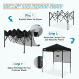 6x4 ft Instant Pop Up Canopy with Adjustable Sun Wall