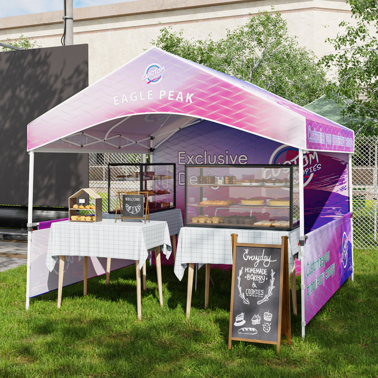 Alps Gable Roof custom Canopy Tent 10x10 with Logo, CLICK TO CONFIGURE - Package Prices Start at $489.99