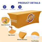 Custom Printed Stretch Table Cover with Your Logo and Design, 4/6/8ft