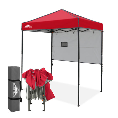 6x4 ft Instant Pop Up Canopy with Adjustable Sun Wall